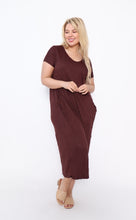 Load image into Gallery viewer, 7643  V-neck Pockets Dress Chocolate