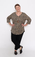 Load image into Gallery viewer, 7908 Khaki  Leopard top & 7853 Black Pants