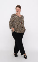 Load image into Gallery viewer, 7908 Khaki  Leopard top & 7853 Black Pants