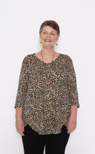 Load image into Gallery viewer, 7908 Khaki  Leopard top & 7853 Black Pants