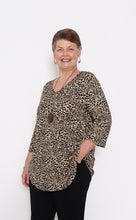 Load image into Gallery viewer, 7908 Khaki  Leopard top & 7853 Black Pants