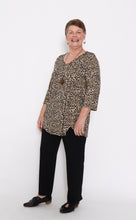 Load image into Gallery viewer, 7908 Khaki  Leopard top & 7853 Black Pants