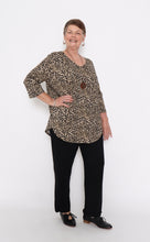 Load image into Gallery viewer, 7908 Khaki  Leopard top & 7853 Black Pants
