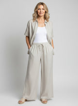 Load image into Gallery viewer, 8072 Relaxed Button-Front Shirt & 8077 Wide-Leg Pants Beige