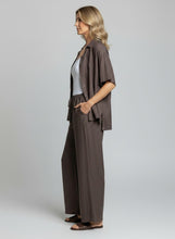 Load image into Gallery viewer, 8072 Relaxed Button-Front Shirt & 8077 Wide-Leg Pants Chocolate