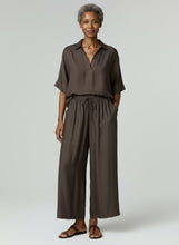 Load image into Gallery viewer, 8073 Relaxed Collared Top & 8077 Wide-Leg Pants Set White Chocolate