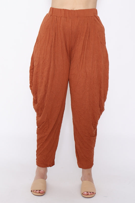 7774 Rust Harem pants – Cotton Village - Main Image