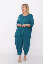 Load image into Gallery viewer, 7986 Teal Crinkle Cotton Square Top & 7718 Comfy pants