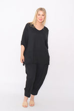 Load image into Gallery viewer, 7986 Black Crinkle Cotton Square Top & 7718 Comfy pants
