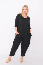 Load image into Gallery viewer, 7986 Black Crinkle Cotton Square Top & 7718 Comfy pants