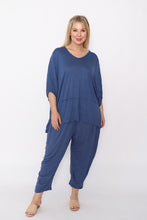 Load image into Gallery viewer, 7986 Denimblue Crinkle Cotton Square Top & 7718 Comfy pants