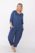 Load image into Gallery viewer, 7986 Denimblue Crinkle Cotton Square Top & 7718 Comfy pants