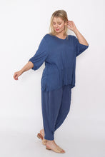 Load image into Gallery viewer, 7986 Denimblue Crinkle Cotton Square Top &amp; 7718 Comfy pants
