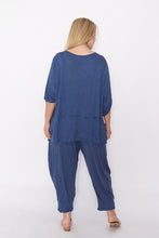 Load image into Gallery viewer, 7986 Denimblue Crinkle Cotton Square Top & 7718 Comfy pants