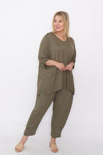 Load image into Gallery viewer, 7986 Khaki Crinkle Cotton Square Top & 7718 Comfy pants