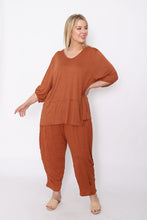 Load image into Gallery viewer, 7986 Rust Crinkle Cotton Square Top & 7718 Comfy pants