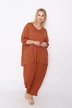 Load image into Gallery viewer, 7986 Rust Crinkle Cotton Square Top & 7718 Comfy pants