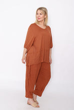 Load image into Gallery viewer, 7986 Rust Crinkle Cotton Square Top & 7718 Comfy pants