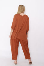Load image into Gallery viewer, 7986 Rust Crinkle Cotton Square Top & 7718 Comfy pants