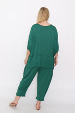 Load image into Gallery viewer, 7986 Green Crinkle Cotton Square Top & 7718 Comfy pants