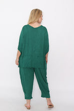 Load image into Gallery viewer, 7986 Green Crinkle Cotton Square Top & 7718 Comfy pants