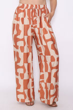 Load image into Gallery viewer, 7972 Wide-leg Rust & Cream Abstract Print Pants