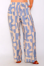 Load image into Gallery viewer, 7972 Blue with Beige Wide-Leg pants