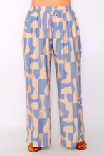 Load image into Gallery viewer, 7972 Blue with Beige Wide-Leg pants