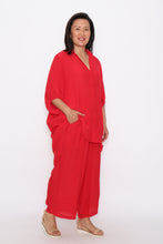 Load image into Gallery viewer, 7451 Hi-Low button up shirt & 7735 Wide-Leg pants Christmas Red