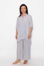 Load image into Gallery viewer, 7451 Soft Grey Button up Hi-Low shirt & 7735 Soft Grey Wide-Leg pants