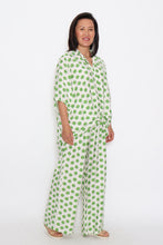 Load image into Gallery viewer, 8032 Green Polka Dots Hi-Low shirt & 7972 Green Polka dots Wide-Leg pants