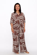 Load image into Gallery viewer, 8032 Shirt & 7972 Pants Chocolate & White Geometric