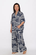 Load image into Gallery viewer, 8032 Shirt and 7972 Pants Navy & White Geometric