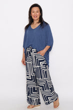 Load image into Gallery viewer, 7633 Navy top & 7972 Navy and white pants