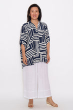 Load image into Gallery viewer, 8032 Navy & White Geometric & 7735 White pants