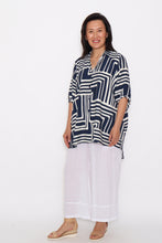 Load image into Gallery viewer, 8032 Navy & White Geometric & 7735 White pants