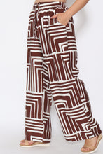 Load image into Gallery viewer, 7972 Chocolate & White Geometric Pants