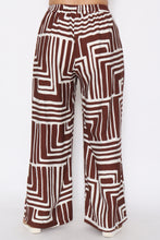 Load image into Gallery viewer, 7972 Chocolate & White Geometric Pants