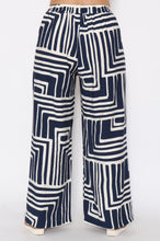 Load image into Gallery viewer, 7972 Navy White Geometric Pants