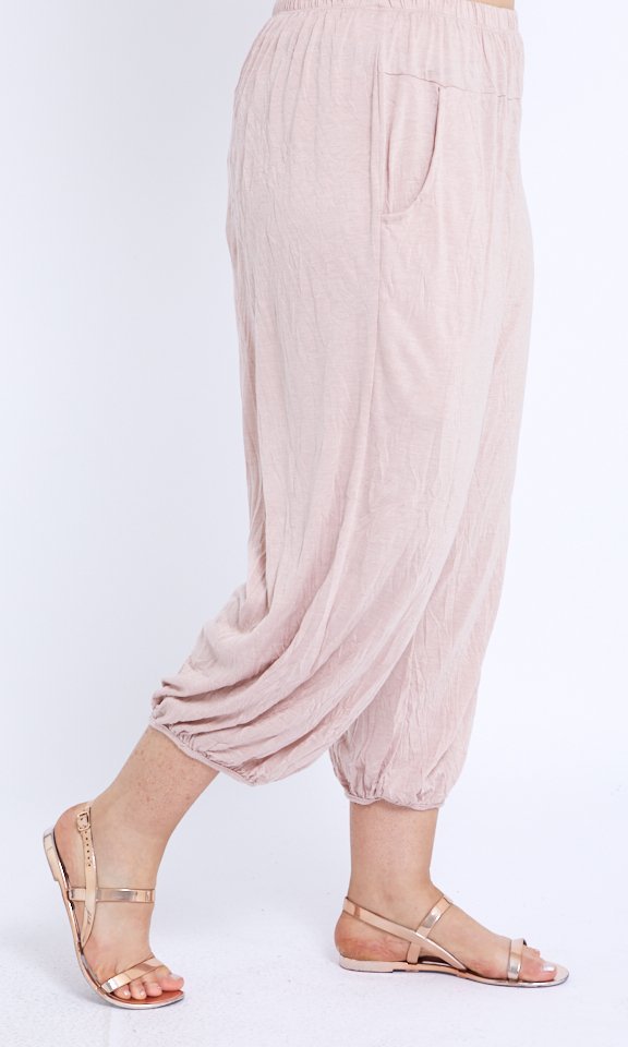 7293 dusty pink  three quote pants