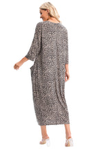Load image into Gallery viewer, 7849 Brown Leopard dress with pockets