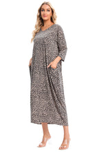 Load image into Gallery viewer, 7849 Brown Leopard dress with pockets