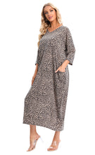 Load image into Gallery viewer, 7849 Brown Leopard dress with pockets