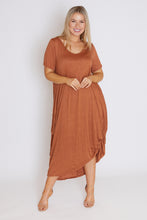 Load image into Gallery viewer, 7446 Rust Tie Dress