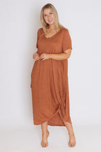 Load image into Gallery viewer, 7446 Rust Tie Dress