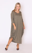 Load image into Gallery viewer, 7618 Khaki Magic Tie dress