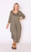 Load image into Gallery viewer, 7618 Khaki Magic Tie dress