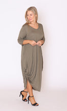 Load image into Gallery viewer, 7618 Khaki Magic Tie dress