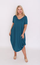 Load image into Gallery viewer, 7446 Teal Tie Dress