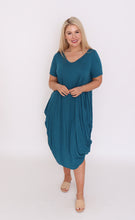 Load image into Gallery viewer, 7446 Teal Tie Dress